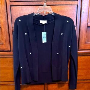 LOFT Patriotic Women's Navy Cardigan with Star Accents